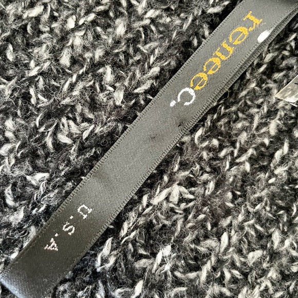 Long Black Knit Sweater with Slit in the front and distressed holes - Small - Picture 10 of 11